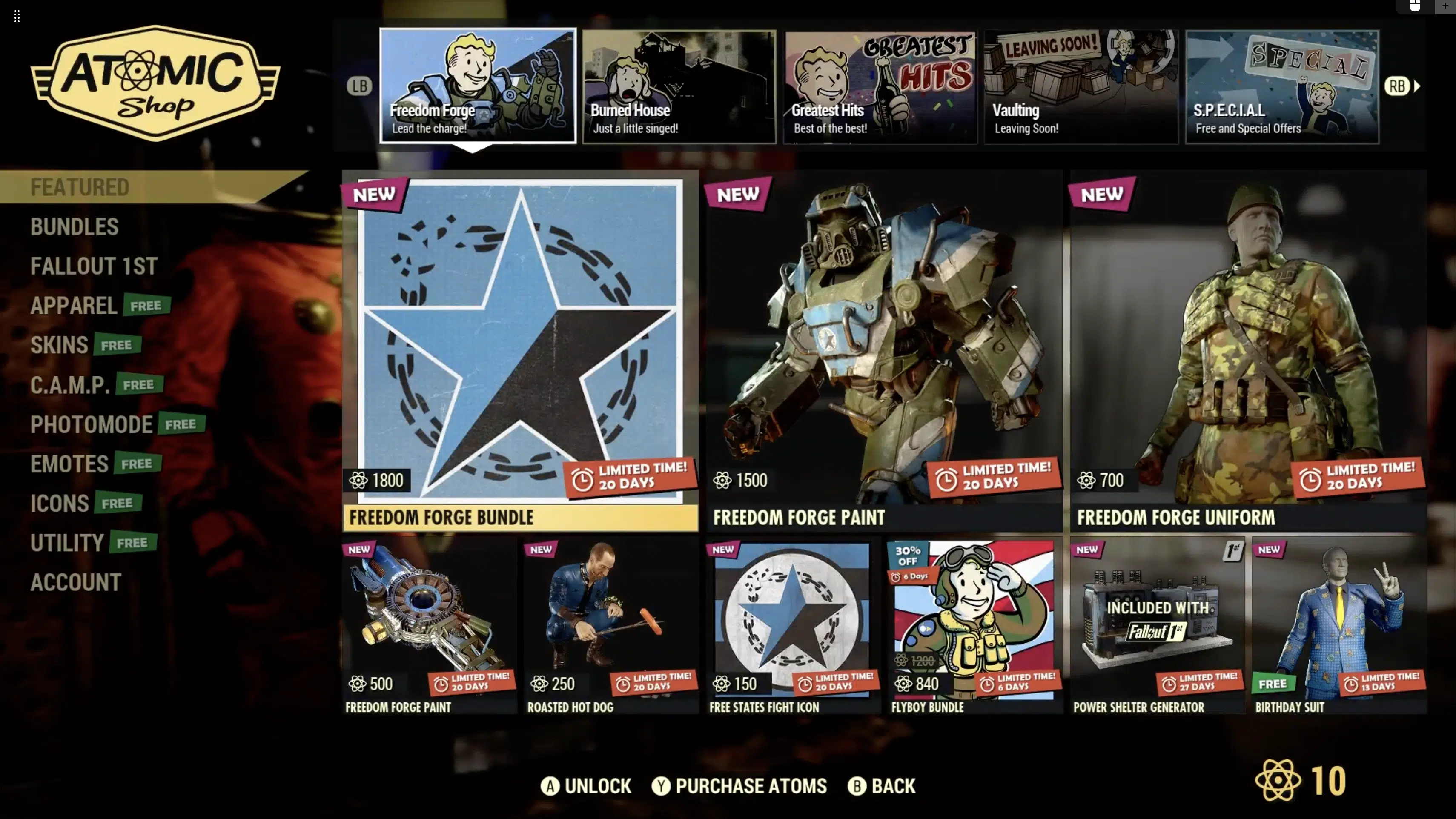 Fallout 76 Atomic Shop weekly update for November 7
